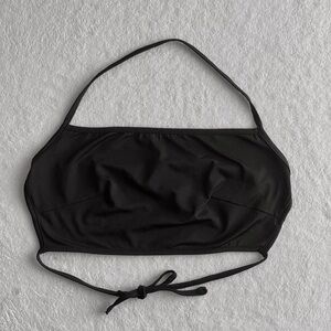 black open back crop top